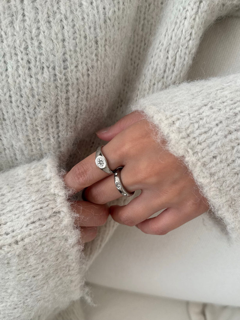 [925 Silver] Triple Cubic Sparkling Ring