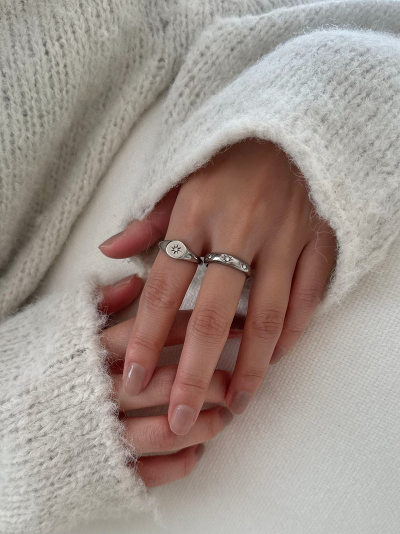 [925 Silver] Triple Cubic Sparkling Ring