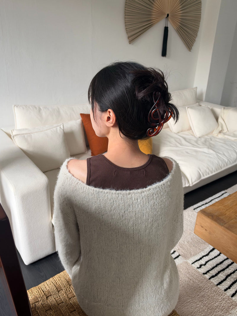 ト音記号 モチーフ アセテート バンスクリップ（4Color）ヘアクリップ