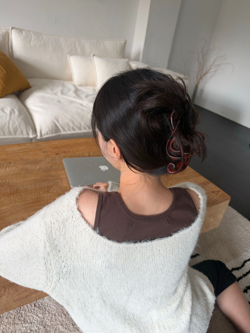 ト音記号 モチーフ アセテート バンスクリップ（4Color）ヘアクリップ