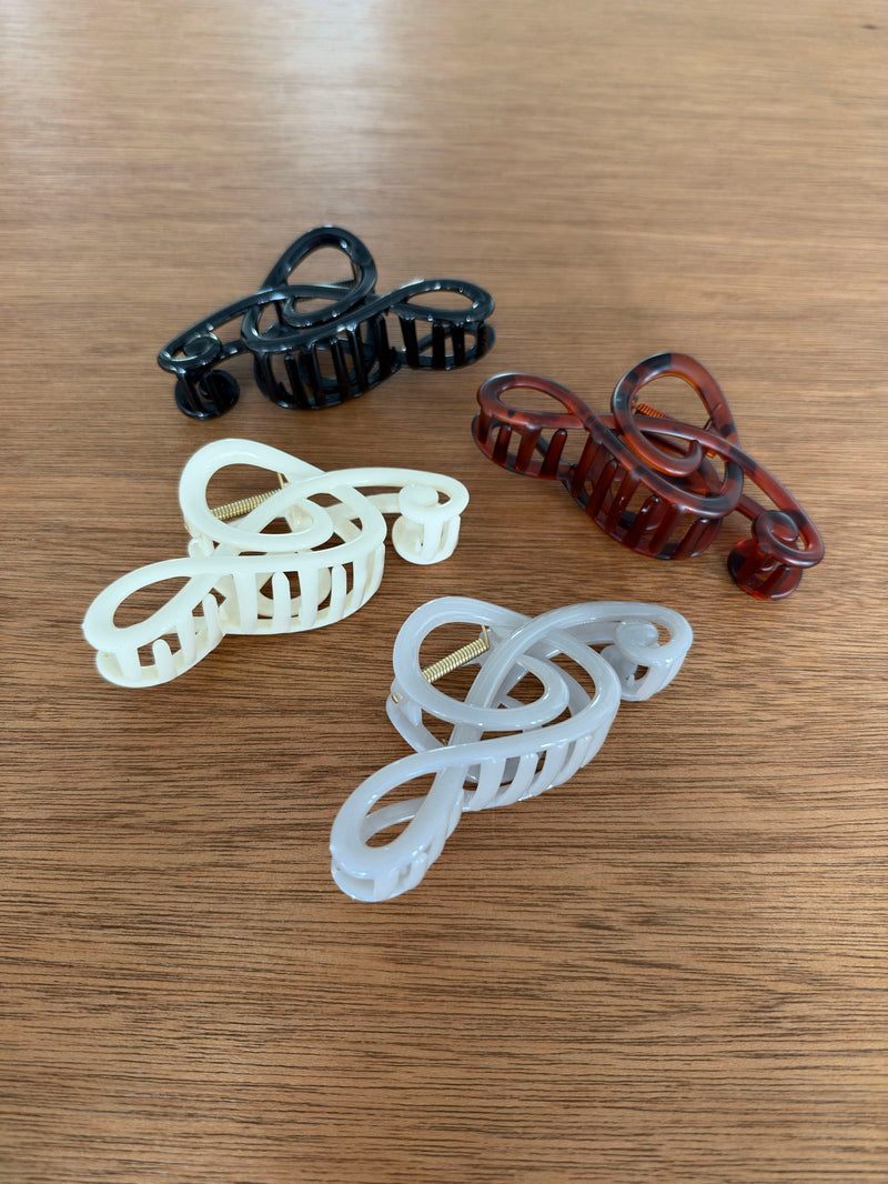 ト音記号 モチーフ アセテート バンスクリップ（4Color）ヘアクリップ