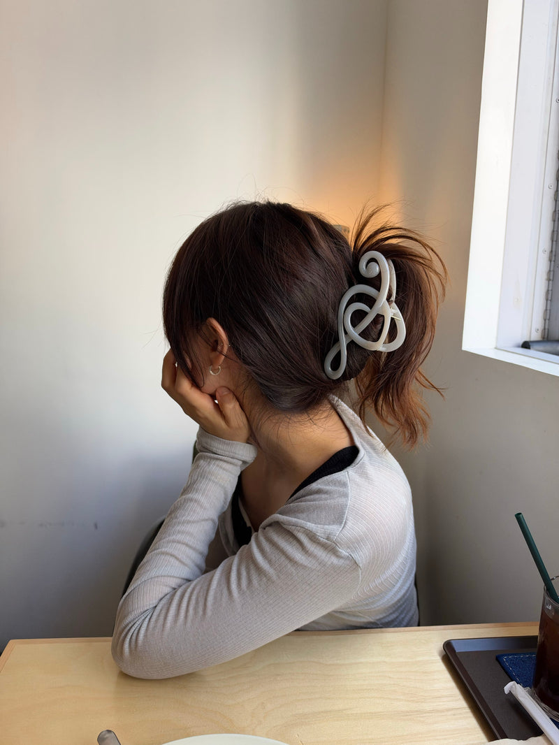ト音記号 モチーフ アセテート バンスクリップ（4Color）ヘアクリップ