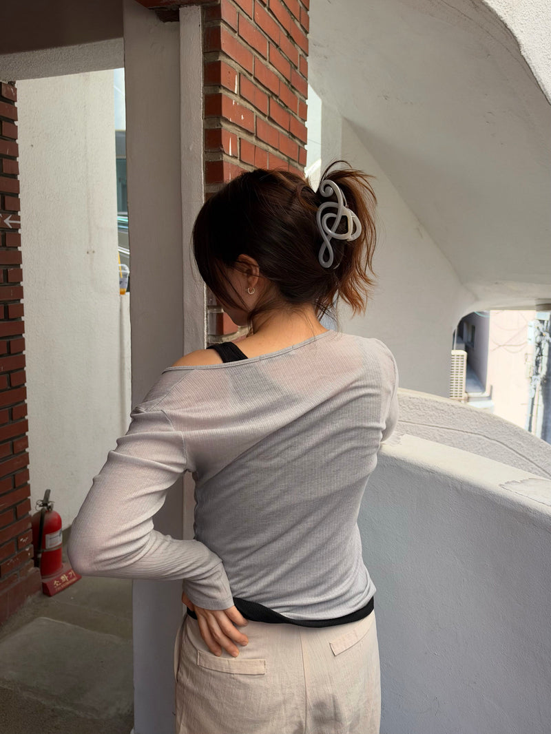 ト音記号 モチーフ アセテート バンスクリップ（4Color）ヘアクリップ