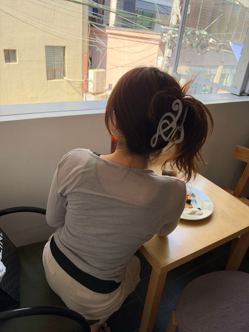 ト音記号 モチーフ アセテート バンスクリップ（4Color）ヘアクリップ