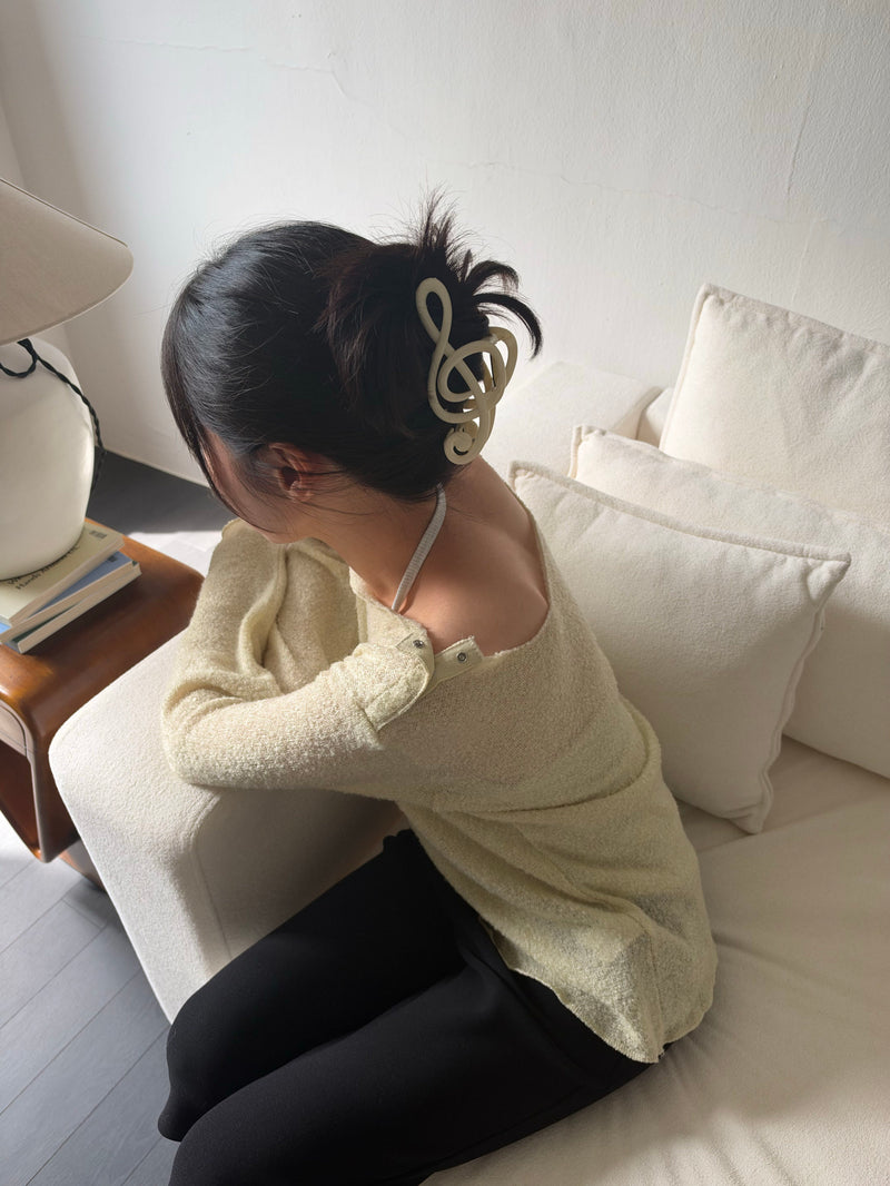 ト音記号 モチーフ アセテート バンスクリップ（4Color）ヘアクリップ