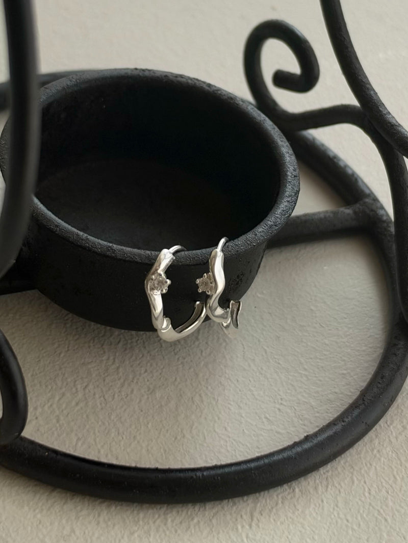 [925 Silver] Triple Cubic Sparkling Ring