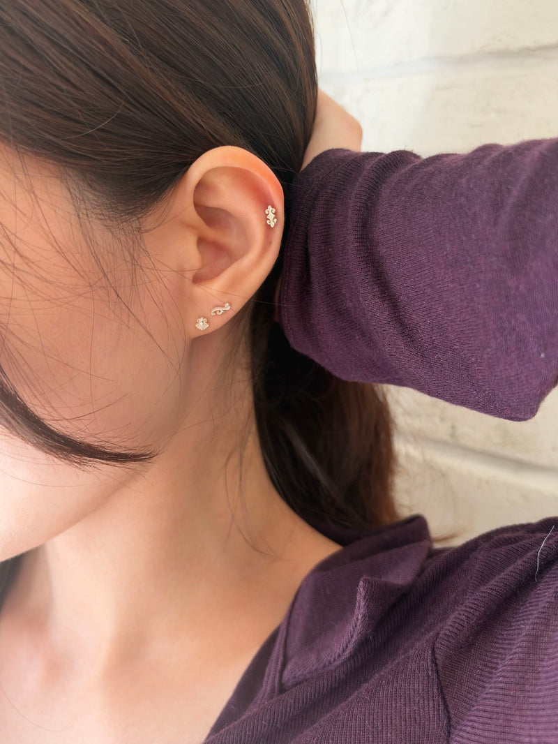 [925 Silver]アンティーク オーナメント ピアス（3Type）20G ボディピアス スパイラル オーナメン