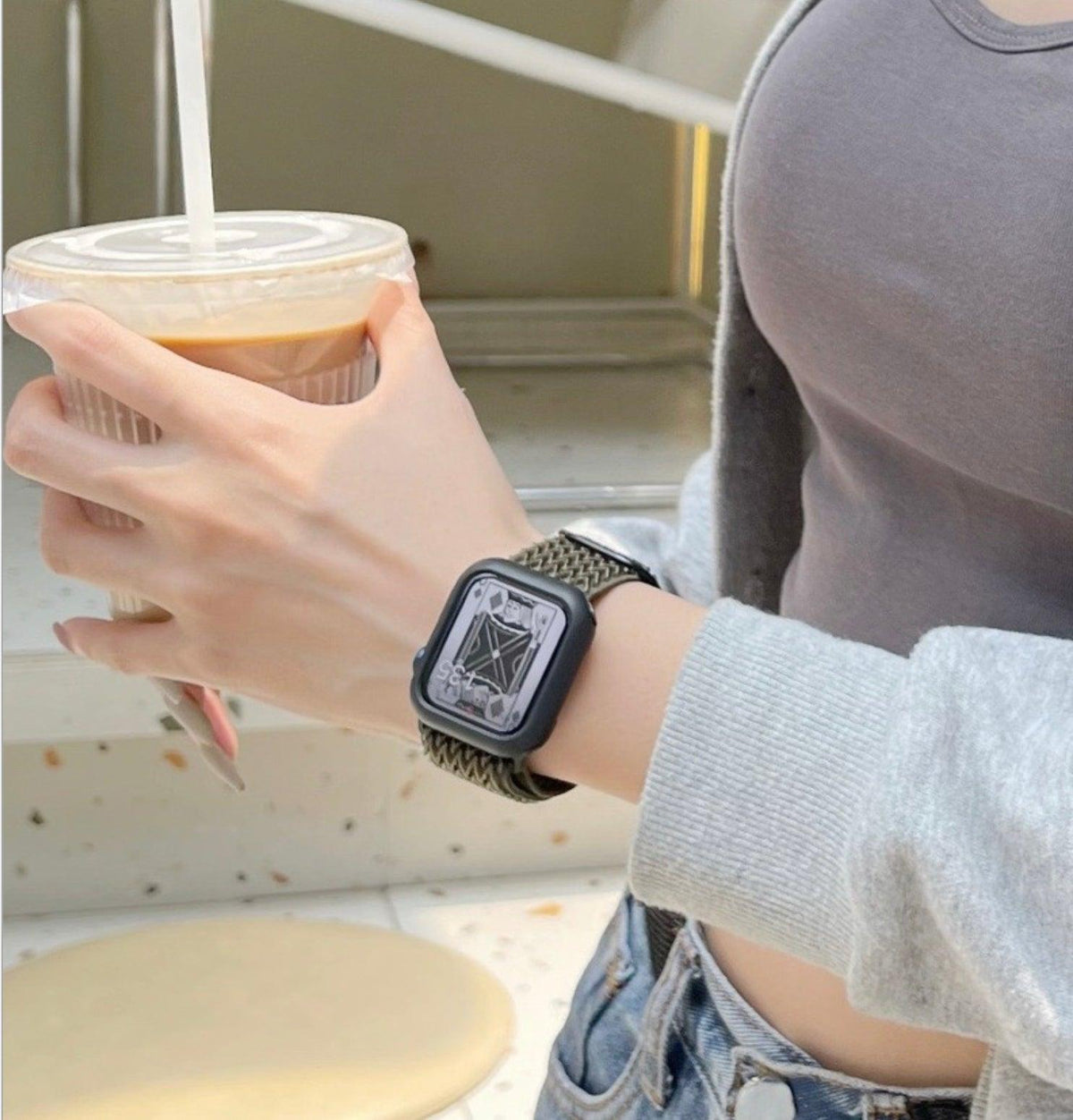 【12色】W字ストレッチバンド アップルウォッチ apple watch バンド givgiv 05アーミーグリーン 38mm/40mm/41mm用 