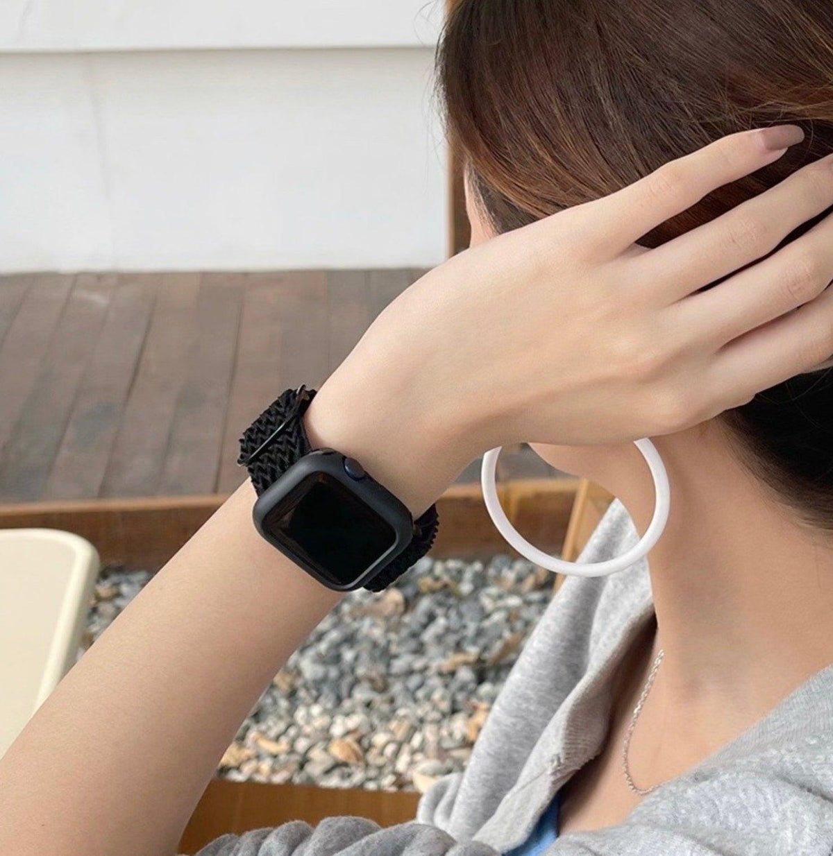【12色】W字ストレッチバンド アップルウォッチ apple watch バンド givgiv 09ブラック 38mm/40mm/41mm用 