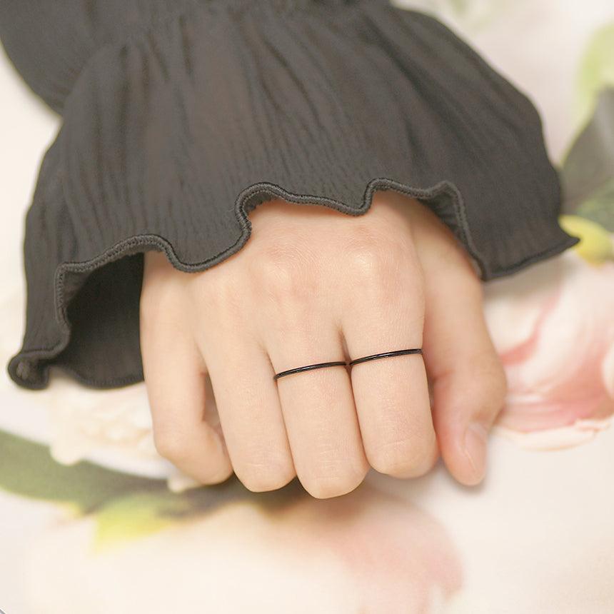 1mmブラックサージカルスチールリング ring SET ME UP♡ 