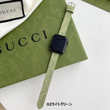 【2色】スリム エスニックパターン 本革 applewatchバンド apple watch バンド givgiv 38mm/40mm/41mm用 02ライトグリーン（銀金具）※つや消し 
