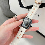 【5色-バンド単品】スクエア リベット 本革 applewatchバンド apple watch バンド givgiv 
