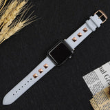 【5色-バンド単品】スクエア リベット 本革 applewatchバンド apple watch バンド givgiv 38mm/40mm/41mm用 03ライトブルー (バンドのみ） 
