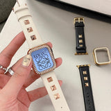 【5色-バンド単品】スクエア リベット 本革 applewatchバンド apple watch バンド givgiv 