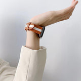 【5色】本革 ツートンラインアップルウォッチ バンド apple watch バンド givgiv 