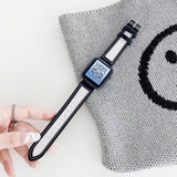 【5色】キャンバス 本革 アップルウォッチ バンド applewatch7 対応 apple watch バンド givgiv 38mm/40mm/41mm用 01ブラック 