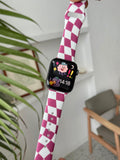 【6色】チェックグリッド シリコンバンド apple watch バンド givgiv 05ピンクグリッド (バンドのみ） 38mm/40mm/41mm用 