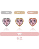 [925 Silver] GLASS HEART ピアッシング Piercing pink-rocket 