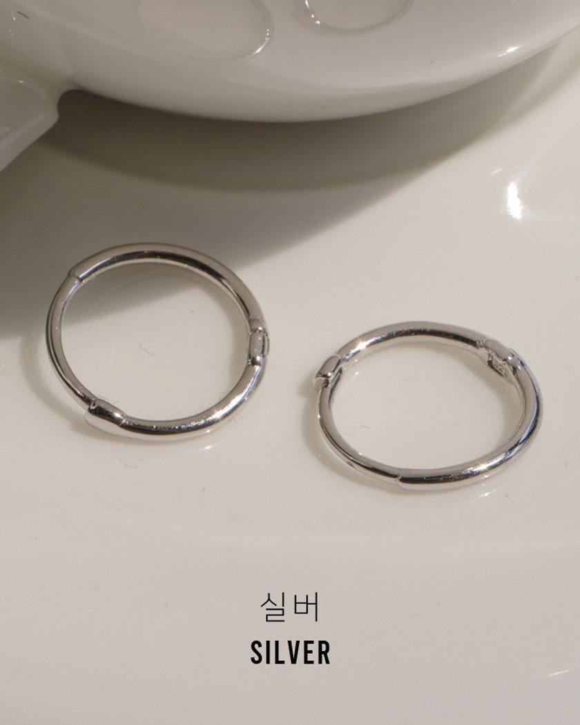 [925 Silver] MINIMAL SLIM リング・ピアス Earrings pink-rocket 