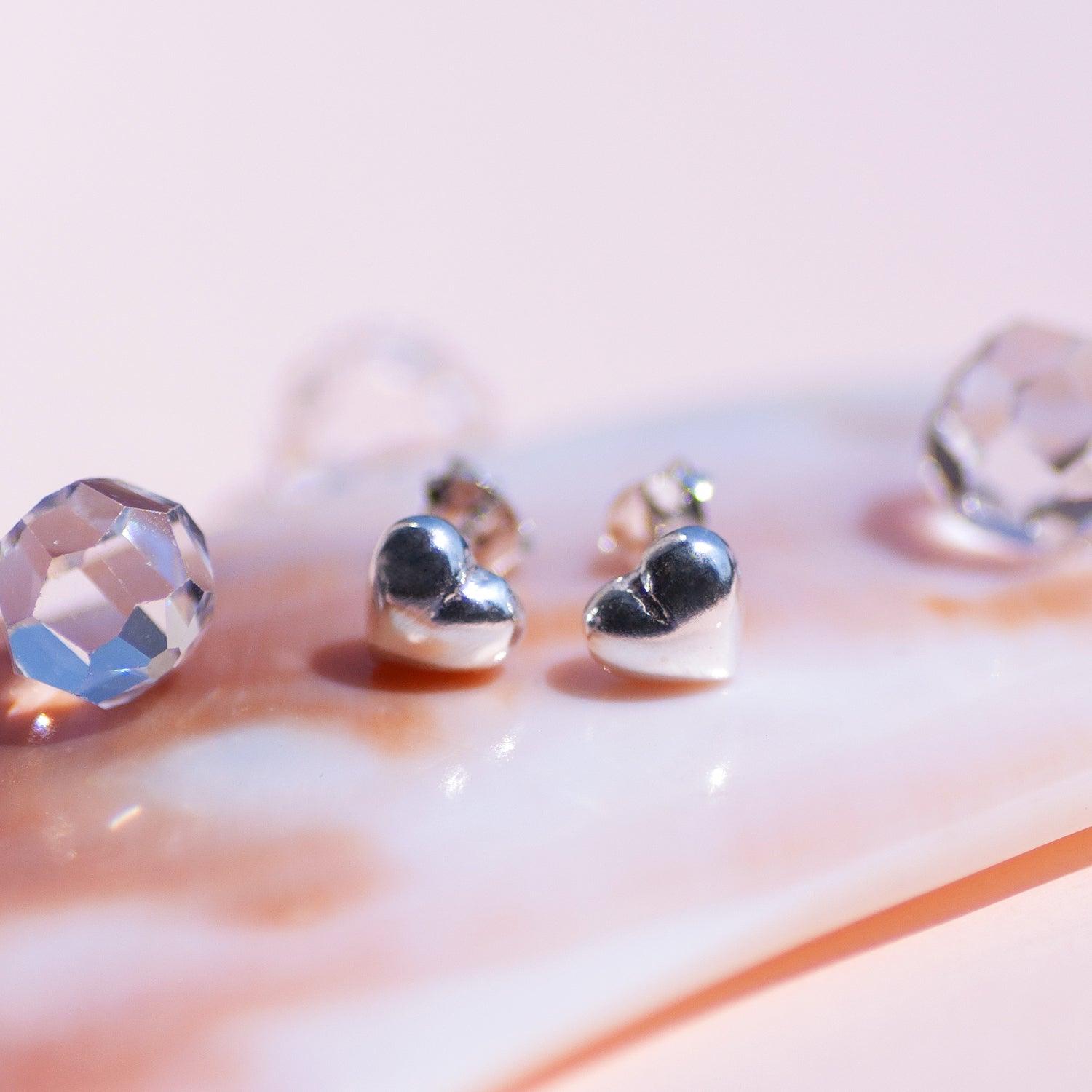 [925 Silver] Silver Heart ピアス Earrings SET ME UP♡ 