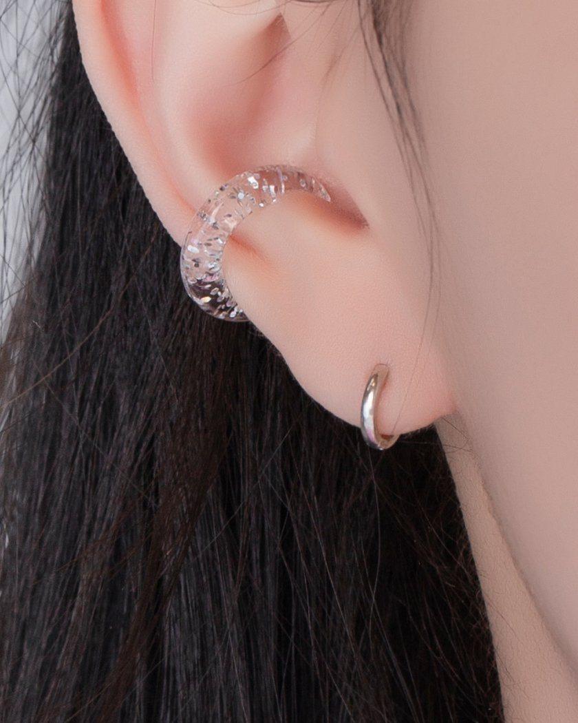 [925 Silver] SIMPLE SMALL RING ピアス Earrings pink-rocket 