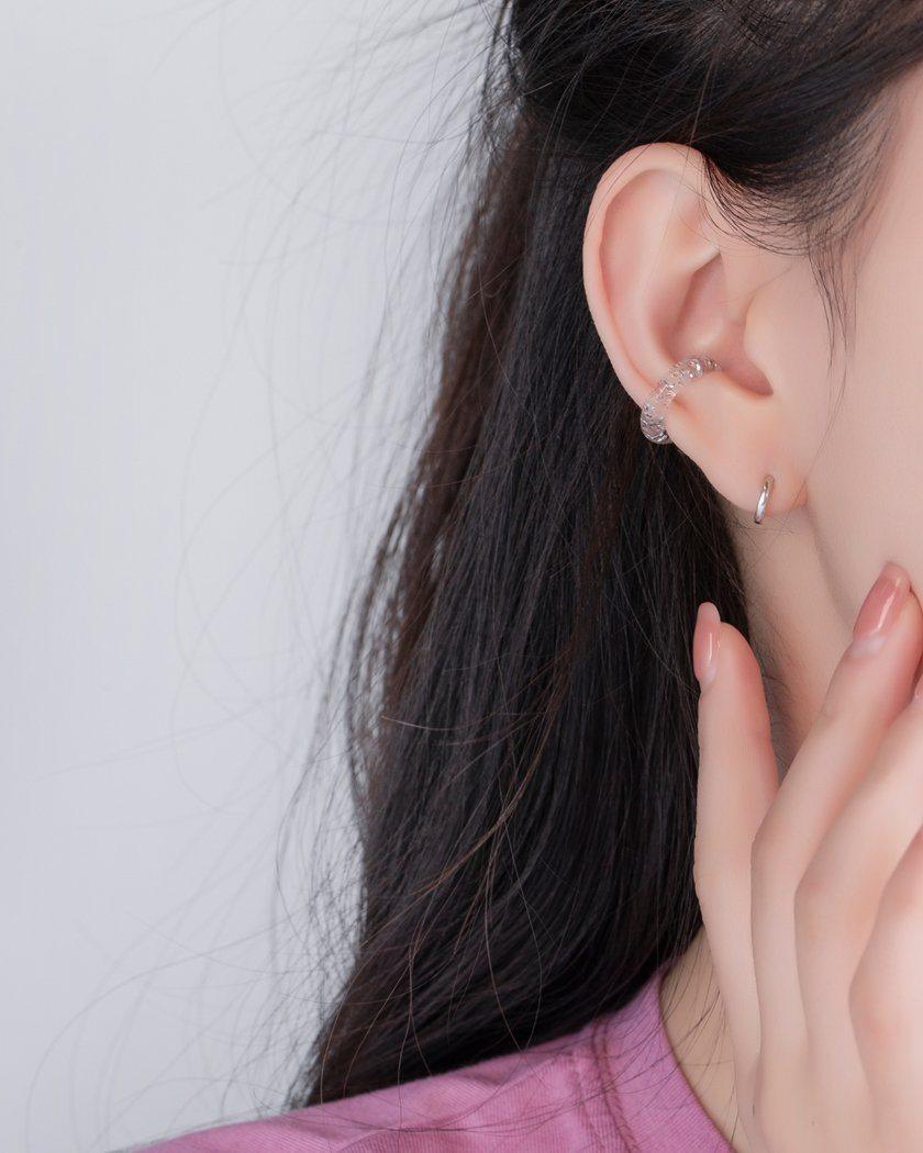 [925 Silver] SIMPLE SMALL RING ピアス Earrings pink-rocket 