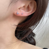 [925 Silver]3ミリカラーキュービックピアス Earrings 10000won 