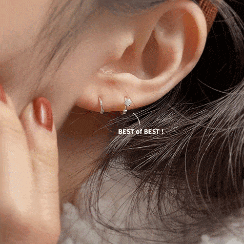 [925 Silver]3mmキュービックリングピアス Earrings 10000won 