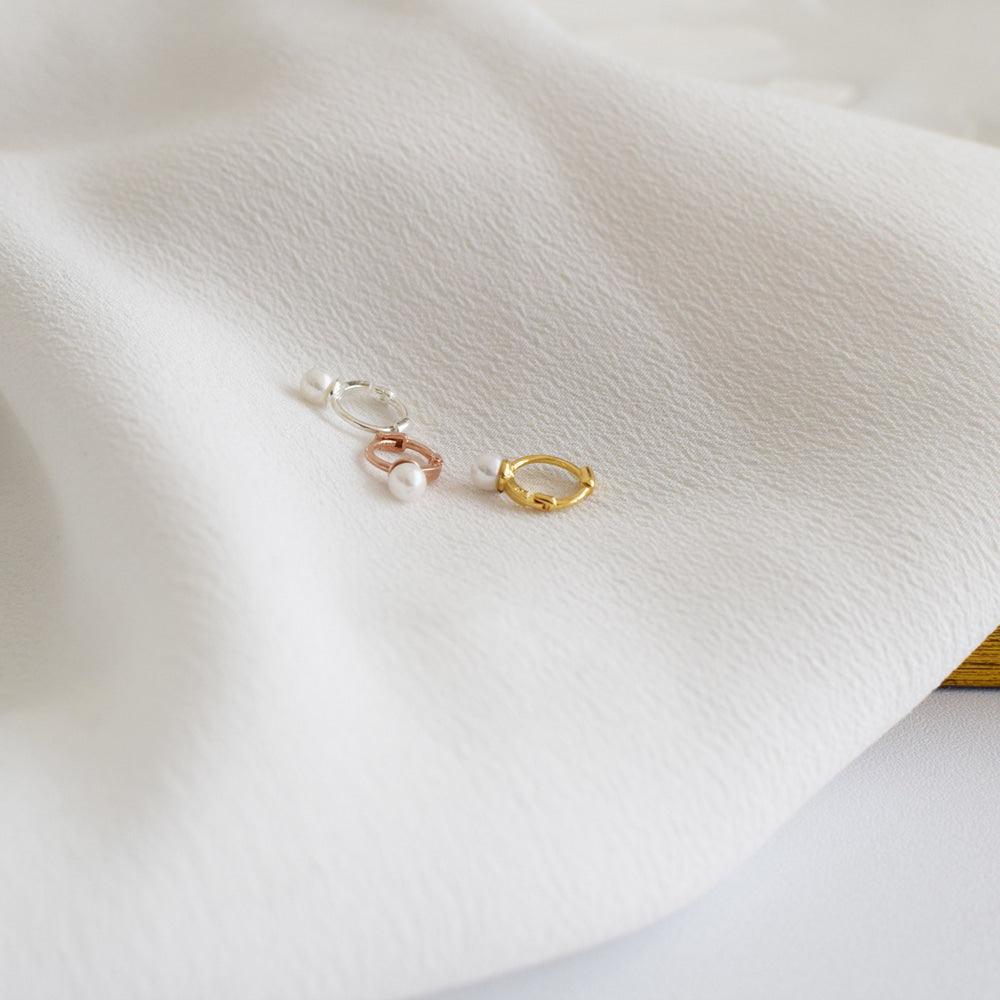 [925 Silver]3mm真珠リングピアス Earrings 10000won 
