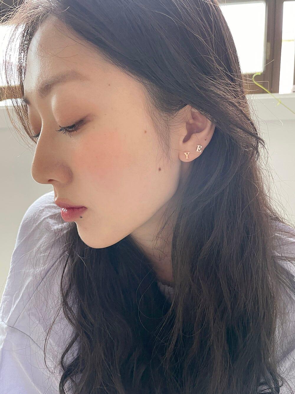 [925 Silver]アリス・イニシャル・ピアス Earrings The Klang 