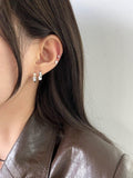 [925 Silver]バンブー ライン カット ワンタッチ ピアス Earrings younglong-seoul 