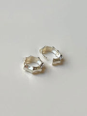 [925 Silver]バンブー ライン カット ワンタッチ ピアス Earrings younglong-seoul 