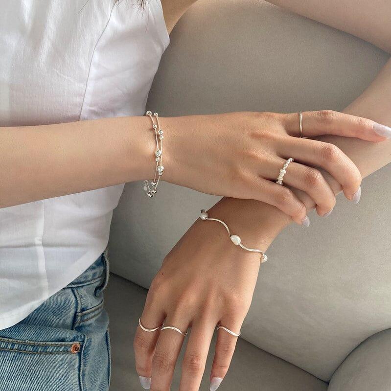 [925 Silver]ボール ミックス 真珠 バンディング リング (3type) ring younglong-seoul 