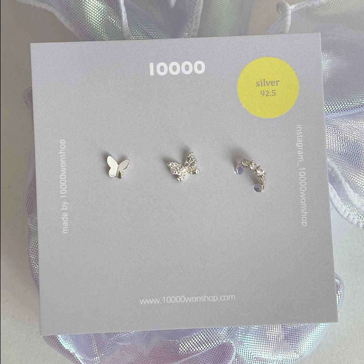 [925 Silver]ブ蝶々キュービックピアッシング[3セット] Piercing 10000won 