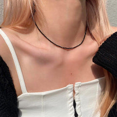 [925 Silver]ブラック ビーズ チョーカー ネックレス necklace younglong-seoul 