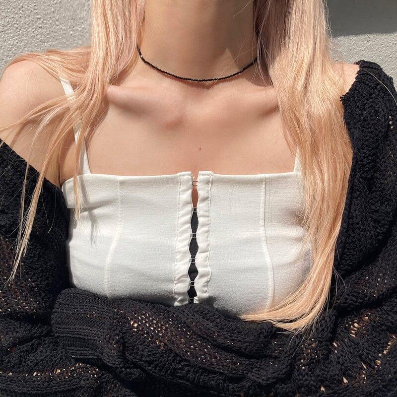 [925 Silver]ブラック ビーズ チョーカー ネックレス necklace younglong-seoul 