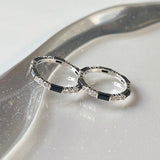 [925 Silver]ブラック スクエア キュービック ミックス リング ring younglong-seoul 