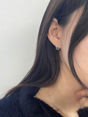 [925 Silver]ブラック スター ポイント リングピアス Earrings younglong-seoul 