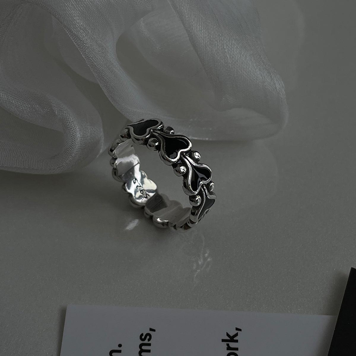 [925 Silver]ブラックエポックハートリング ring 10000won 