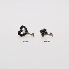 [925 Silver]ブラックキーピアス Piercing 10000won 