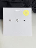 [925 Silver]ブラック四つ葉花ピアッシング[3セット] Piercing 10000won 