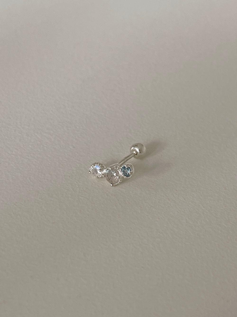 [925 Silver]ブルーグラデーション原石ピアス Piercing The Klang 