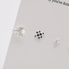 [925 Silver]チェッカーボードピアッシング[4セット] Piercing 10000won 