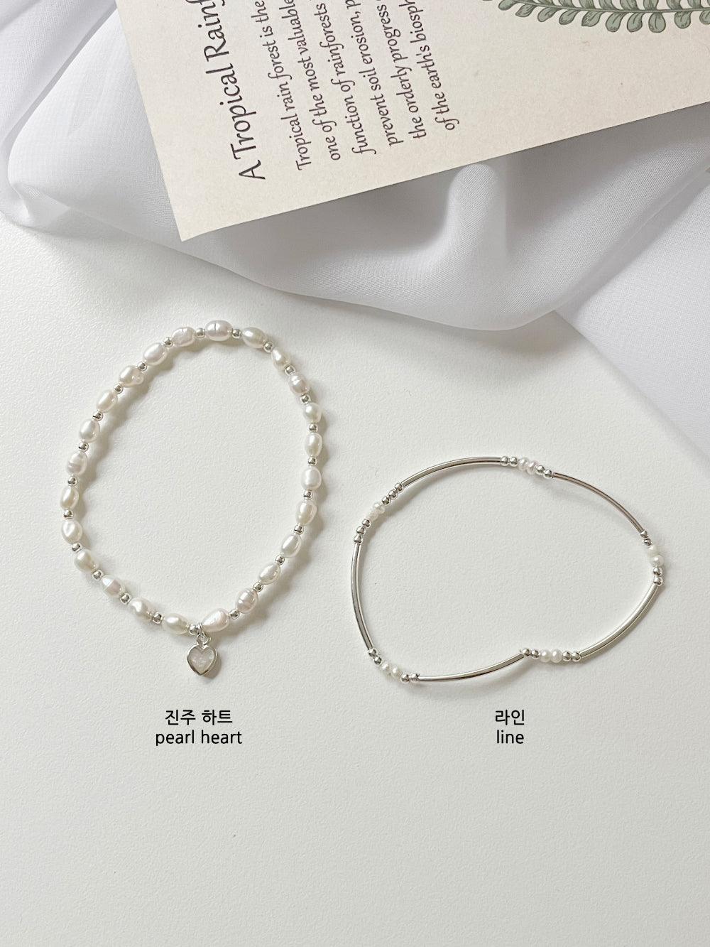 [925 Silver]淡水パールシルバーブレスレット Bracelet bling moon 