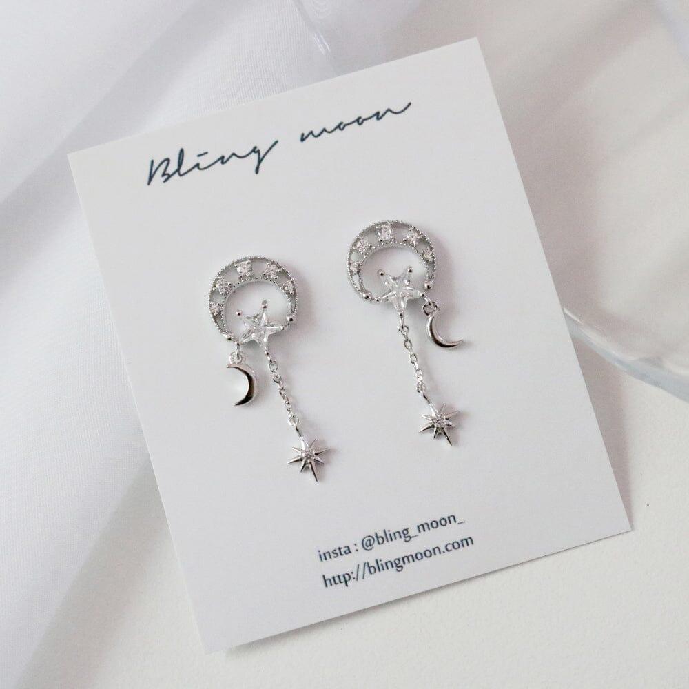 [925 Silver]ダーリン ムーン ピアス Earrings bling moon 