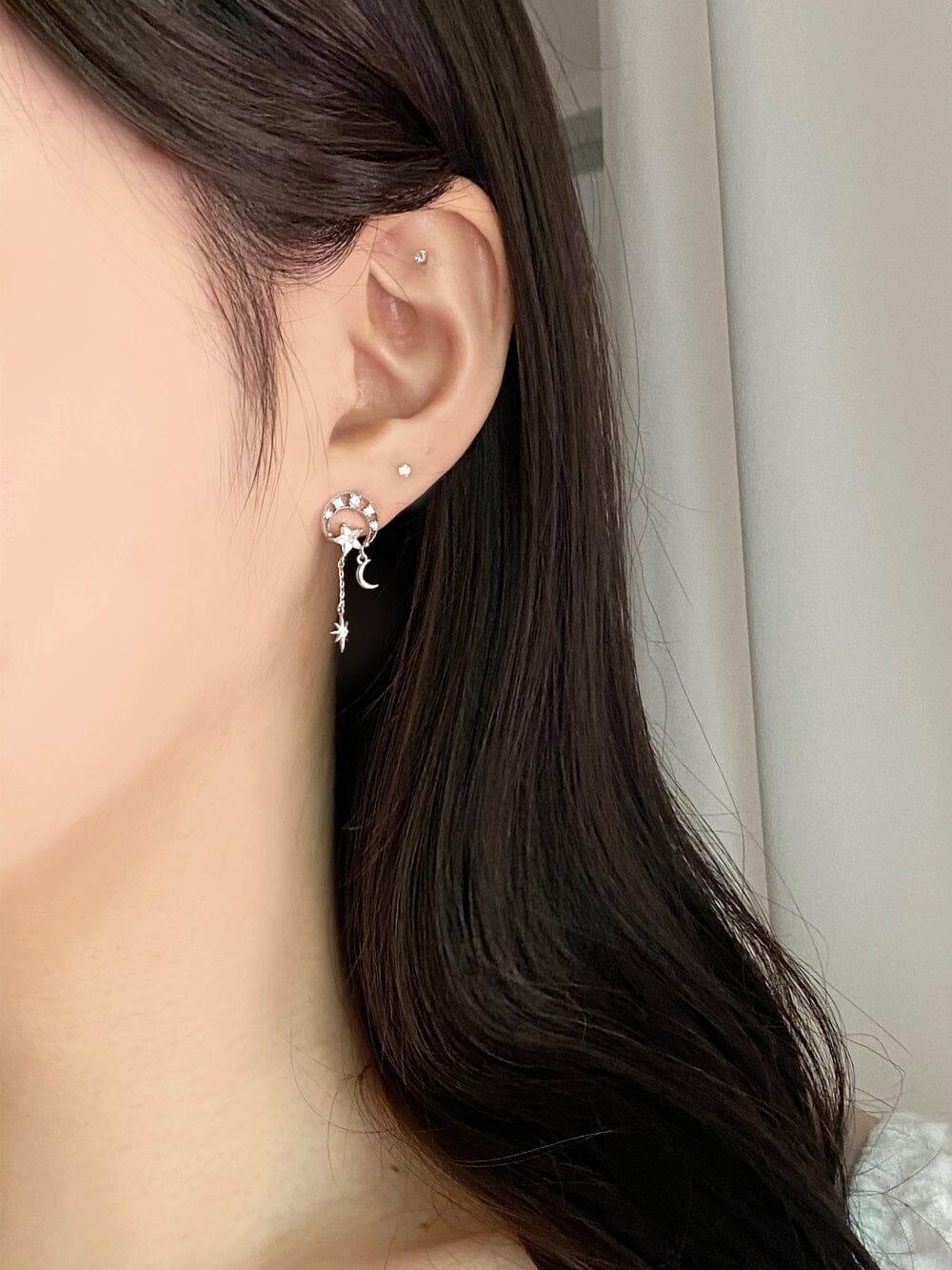 [925 Silver]ダーリン ムーン ピアス Earrings bling moon 