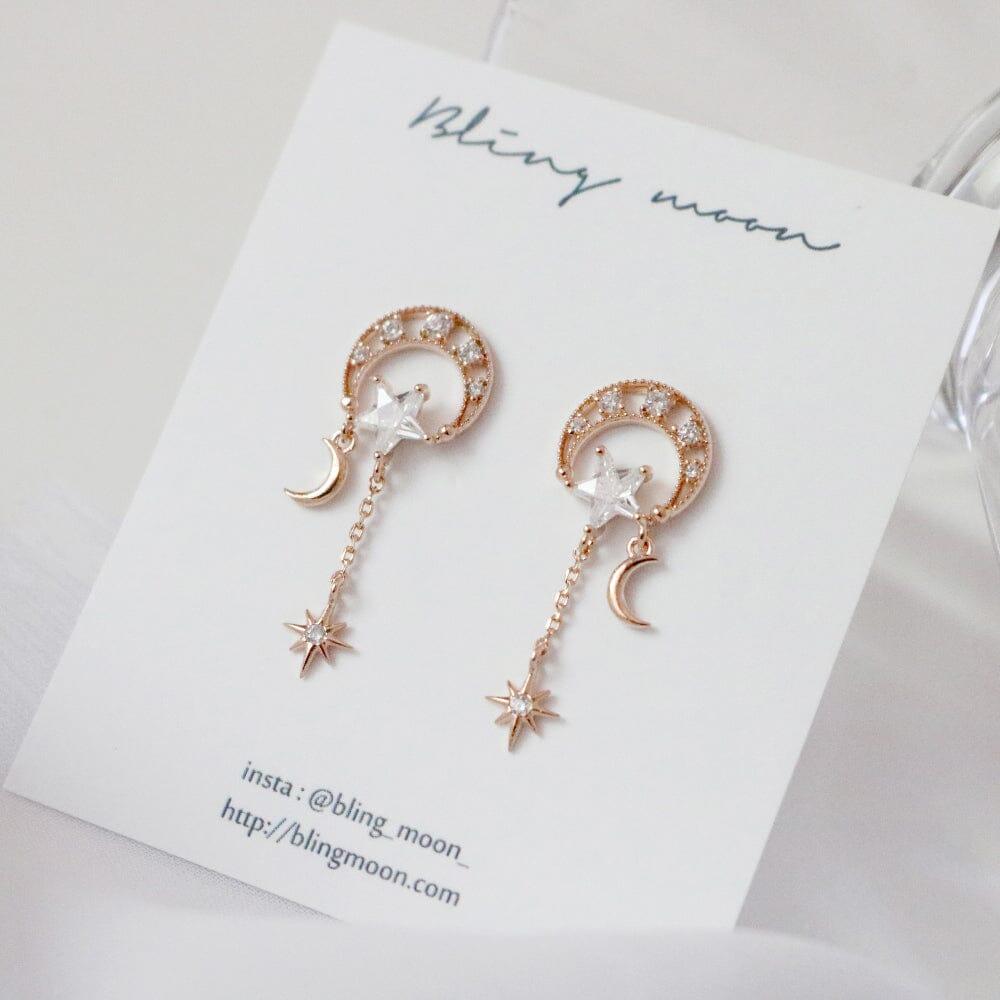 [925 Silver]ダーリン ムーン ピアス Earrings bling moon 