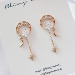 [925 Silver]ダーリン ムーン ピアス Earrings bling moon 