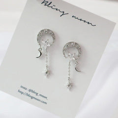 [925 Silver]ダーリン ムーン ピアス Earrings bling moon 