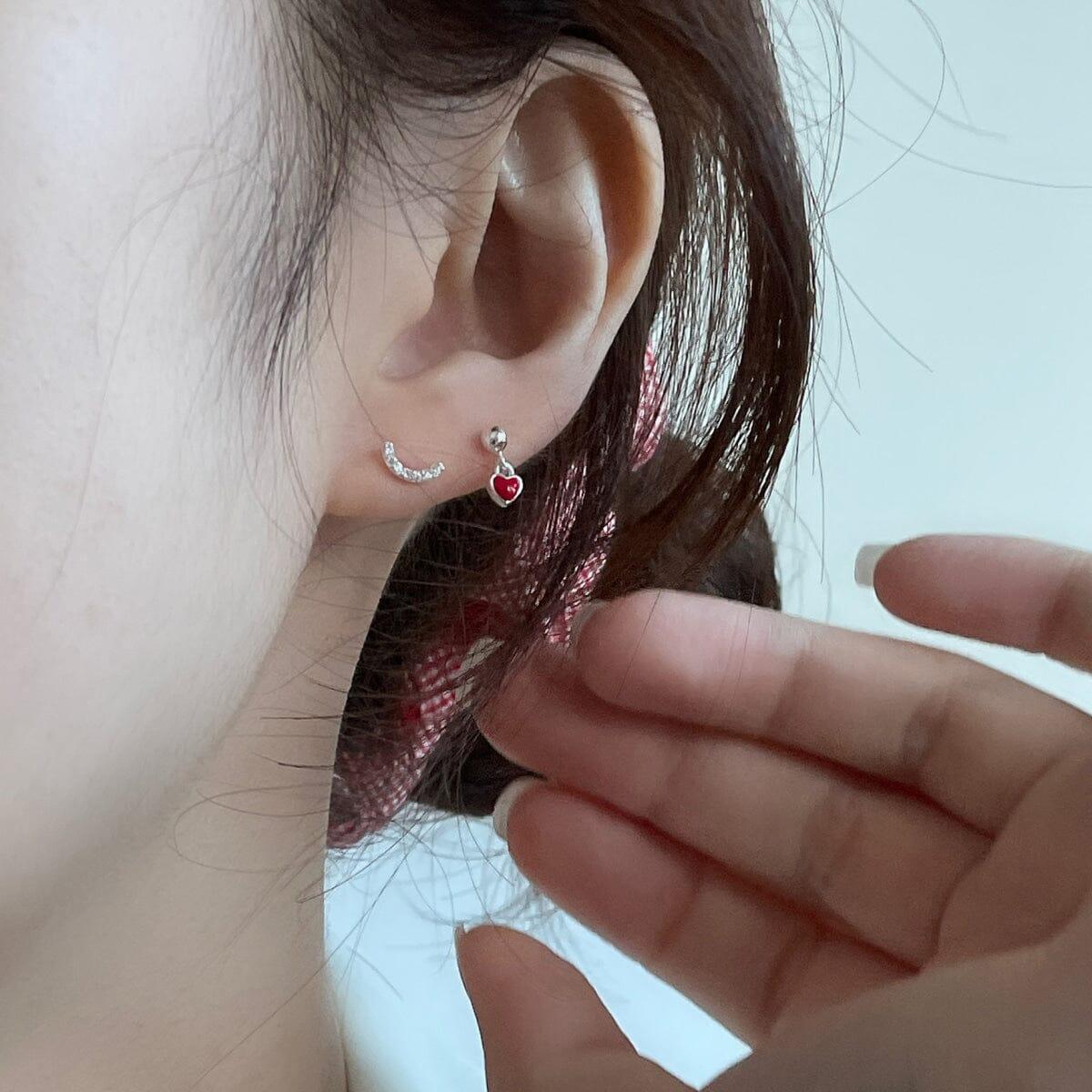 [925 Silver]ドロップエポックハートピアス Earrings 10000won 